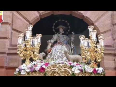 Thousands honor Pastora de Santa Marina during religious procession in southern Spain