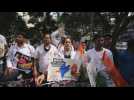 Indian activists protest against hike in fuel prices