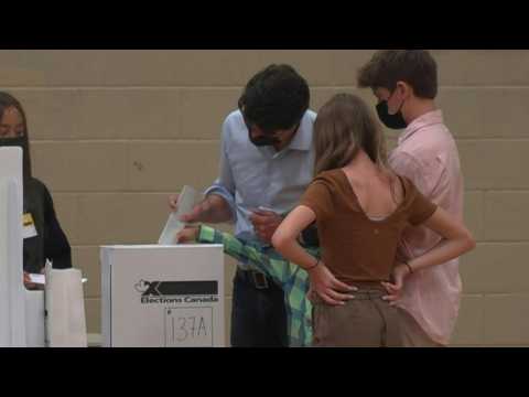 Trudeau casts his vote in Canada's snap election