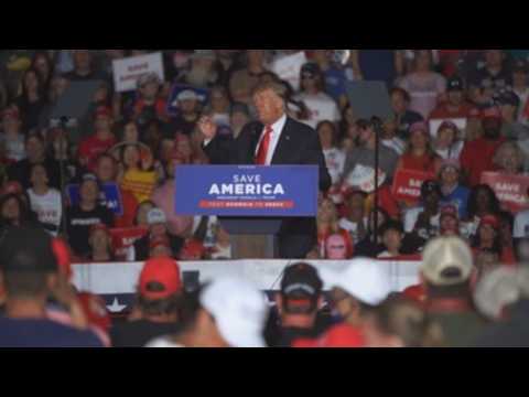 Former US president Donald Trump holds rally in Georgia