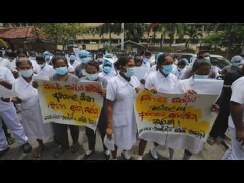 Doctors protest labour issues stemming from pandemic in Sri Lanka