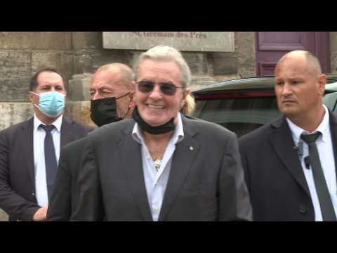 French icon Alain Delon arrives for Belmondo funeral church service