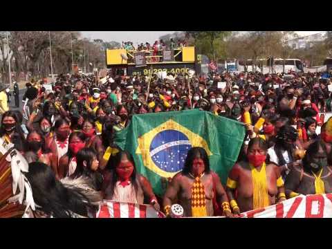 Thousands of indigenous women march in Brazil for their ancestral rights