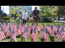 Volunteers place 5,000 American flags for soldiers killed after 9/11