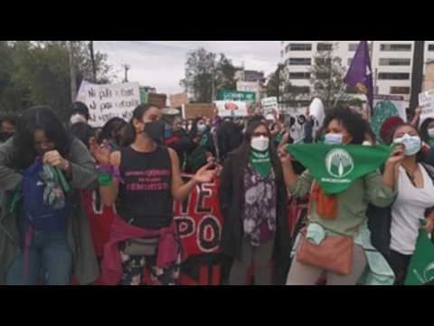 Activists march through Quito to demand legal, safe abortion