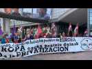 Spanish pensioners protest in front of EP for preservation of pension system