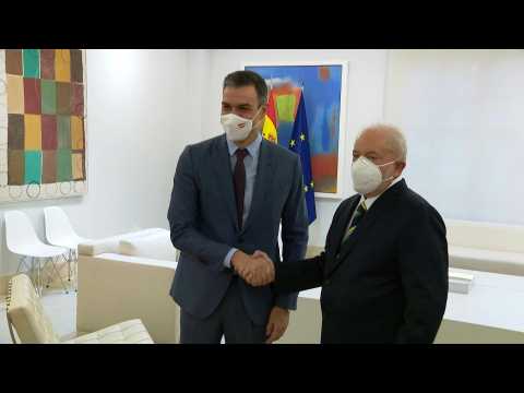 Spanish PM Pedro Sanchez meets with former Brazil president Lula da Silva