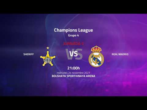 Previa partido entre Sheriff y Real Madrid Jornada 5 Champions League