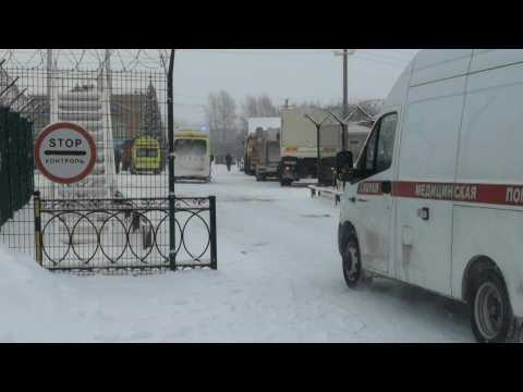 Emergency services on site of fatal Siberian coal mine accident