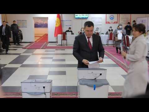 Kyrgyzstan: President Sadyr Japarov casts his ballot in parliamentary polls