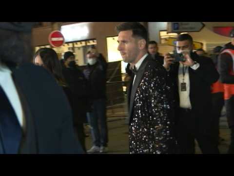 Lionel Messi on the red carpet at the 2021 Ballon d'Or
