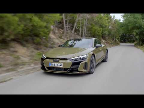 Audi RS e-tron GT in Tactitcal Green Driving Video