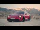 The new Porsche Taycan GTS Sport Turismo Design in Carmine Red