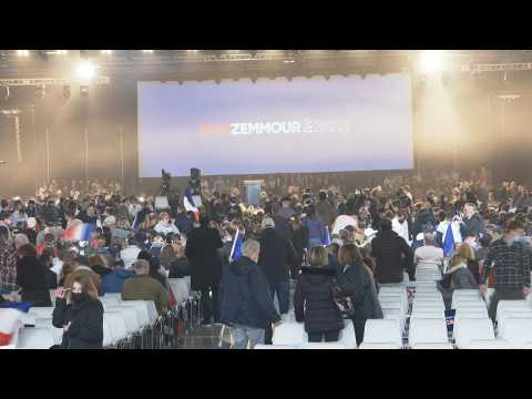 Supporters of French presidential candidate Zemmour at first rally