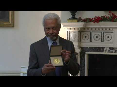 Nobel literature winner Abdulrazak Gurnah receives medal in London