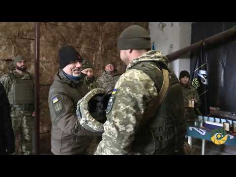 Ukraine's Defence Minister Reznikov visits soldiers in Donetsk region