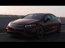 Mercedes-AMG EQS 53 4MATIC+ in Hyazinth red Driving Video