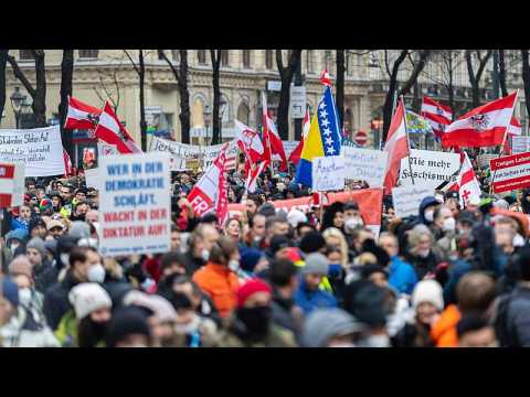 Tens of thousands protest COVID-19 measures in Vienna