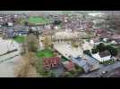 Inondations à Merville et Calonne sur la Lys vu du ciel