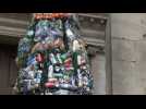 Rubbish Christmas tree unveiled in London