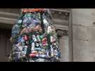 Lord Mayor of the City of London unveils a rubbish Christmas tree