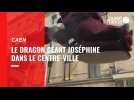 VIDÉO. Le dragon Joséphine en promenade dans le centre-ville de Caen