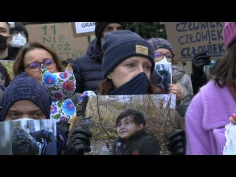 Demonstration in solidarity with migrants at Polish border town