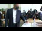 Bulgarian president Rumen Radev casts his vote in presidential runoff