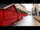 Installation du marché de Noël d'Amiens