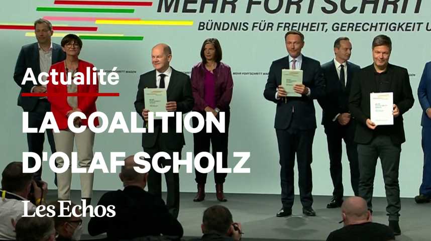 Illustration pour la vidéo Le nouveau gouvernement allemand signe son accord de coalition