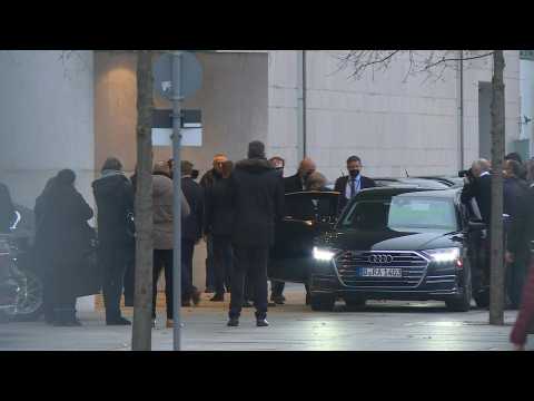 Angela Merkel leaves German chancellery after handover ceremony with Olaf Scholz