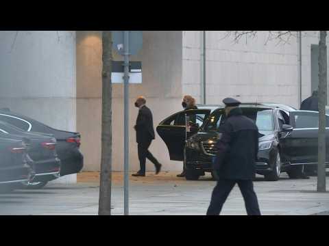 Olaf Scholz arrives at German Chancellory after becoming new Chancellor