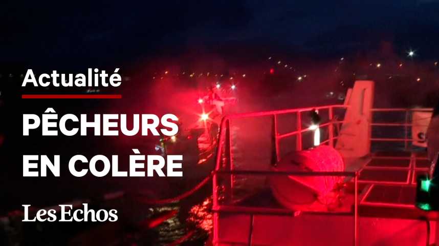 Illustration pour la vidéo Licences post-Brexit : les pêcheurs français bloquent l'accès au port de Saint-Malo