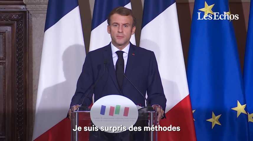 Illustration pour la vidéo « Nous ne sommes pas des lanceurs d’alerte ! » : Emmanuel Macron tacle Boris Johnson