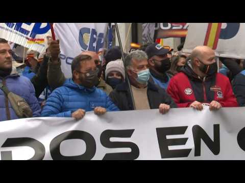 In Madrid, police protest against security law reform