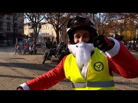 Bikers dressed up as Santa Claus parade to raise donations for those in need