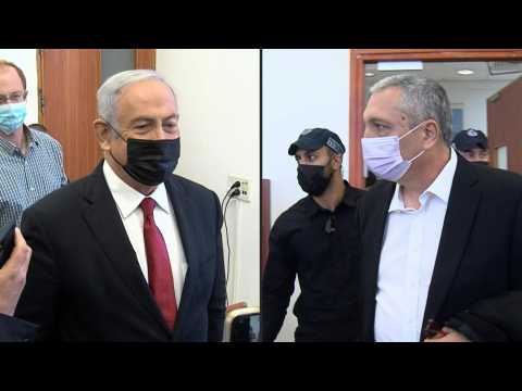 Former top Netanyahu aide Nir Hefetz arrives to testify against ex-PM at corruption trial