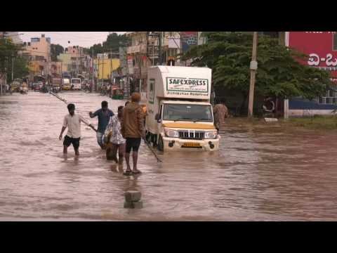 Flooding in India's Bangalore after heavy rains