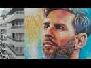 Sky-high mural honours hometown hero Lionel Messi