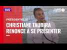 VIDÉO. Présidentielle : faute de parrainages suffisants, Christiane Taubira annonce son retrait