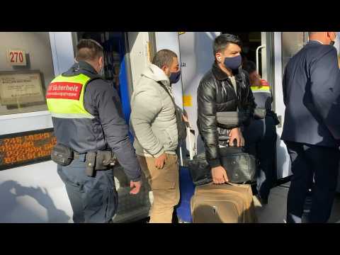Ukrainians refugees arrive at Berlin train station