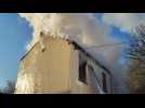 Une maison en feu à la rue du Cherbois, Marcinelle (04/03/2022)