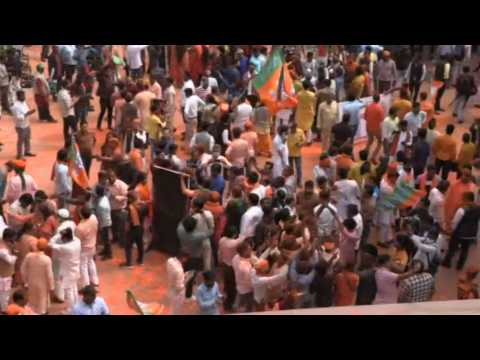 India: Ruling BJP supporters rally before election results in Uttar Pradesh