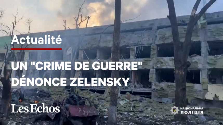 Illustration pour la vidéo Un hôpital pour enfants en Ukraine détruit après un bombardement russe
