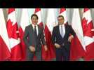Canadian PM meets Polish counterpart in Warsaw