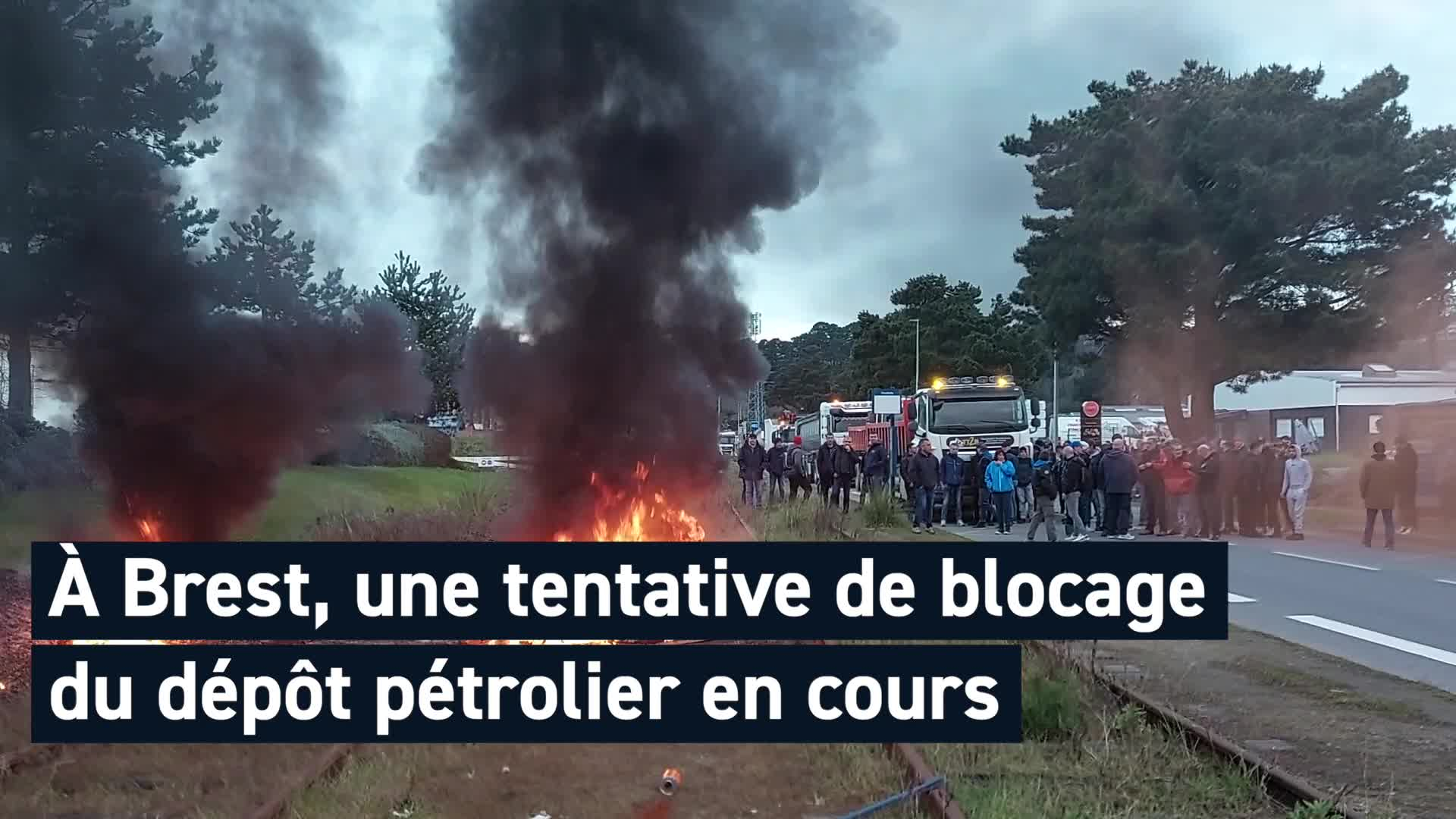 Brest. Une tentative de blocage du dépôt petrolier en cours (Le Télégramme)