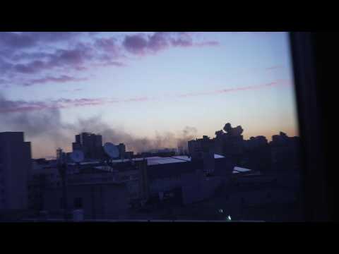 Smoke billows over Kyiv after explosions