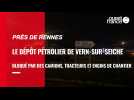 VIDÉO. Camions, tracteurs et engins bloquent le dépôt pétrolier de Vern, près de Rennes