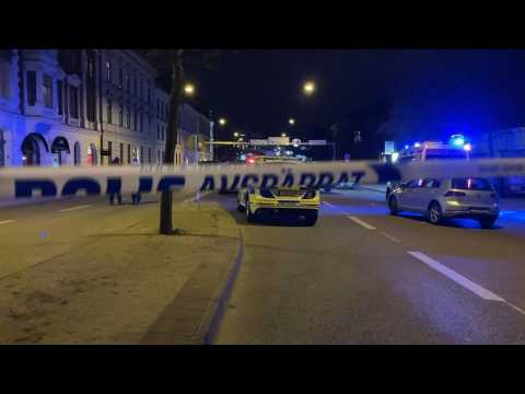 Police cordon near Swedish school where two injured in attack