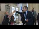 Ex-president Sarkozy casts vote in French presidential election